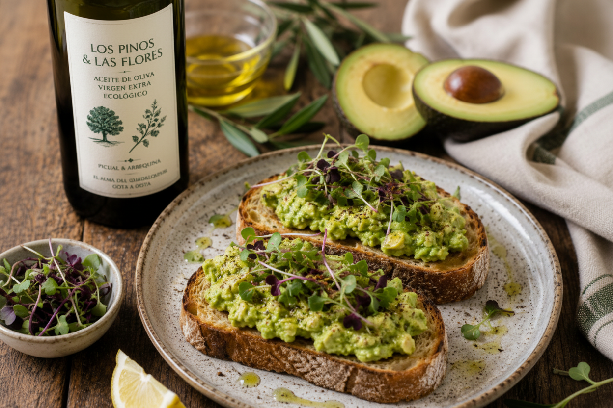 Tostadas Gourmet de Aguacate y Microgreens
